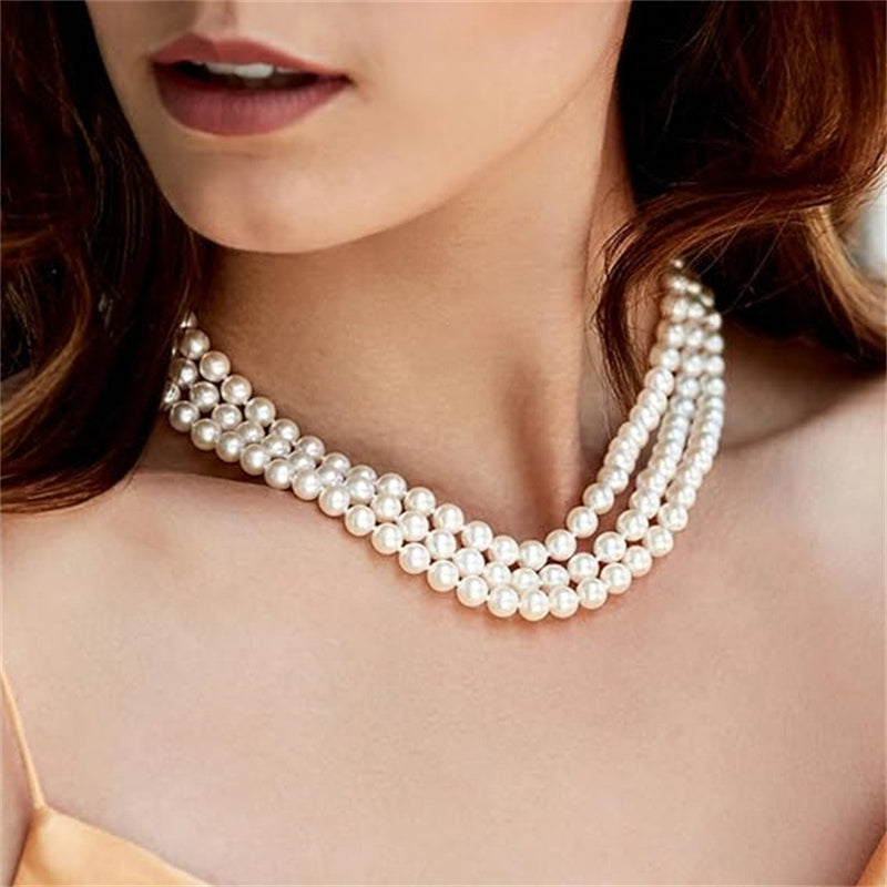 Retro Chinese Twin Pearl Necklace