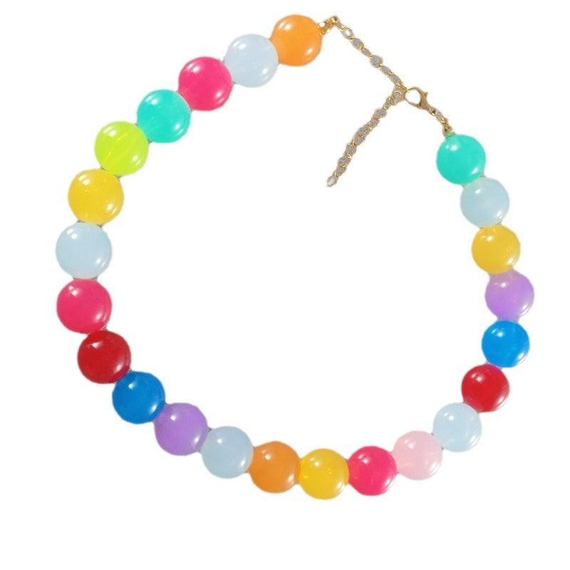 Dopamine Rainbow Beaded Necklace