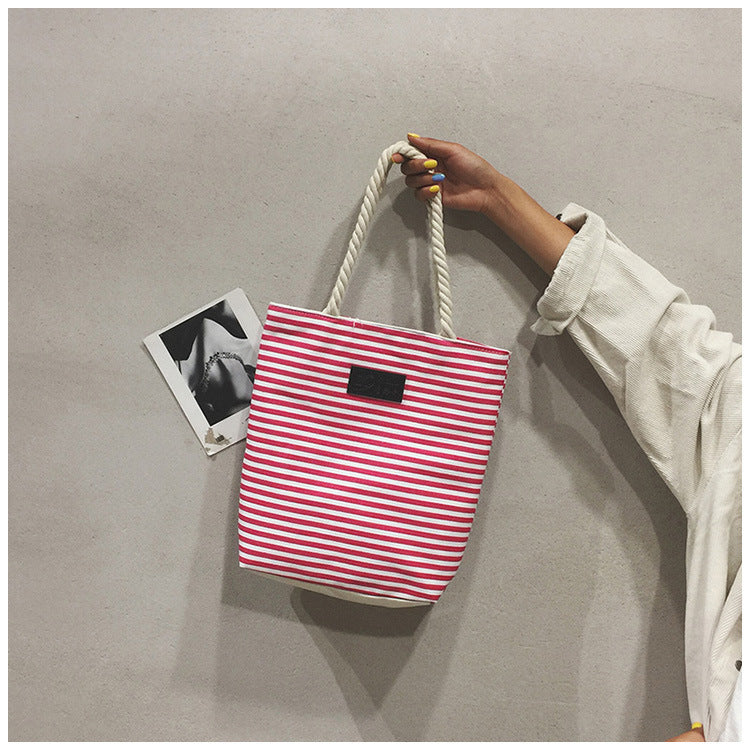 Casual Stripe Tote Beach Bag for Women