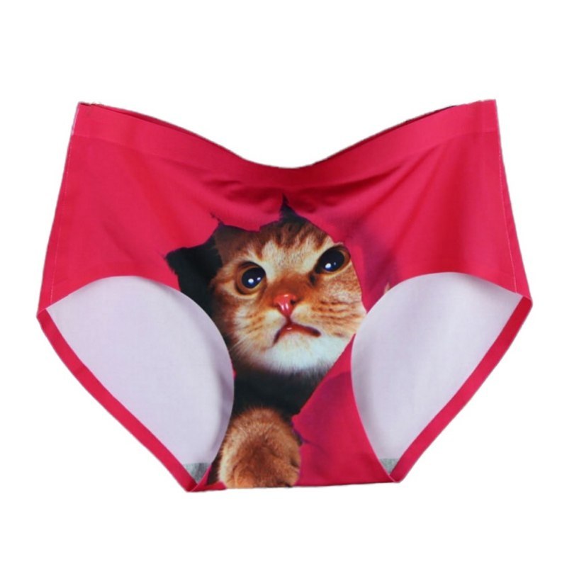 3D Cat Print Cotton Briefs New Lingerie