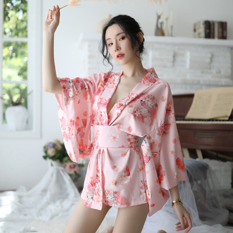 New Aexy Japanese Printed Kimono Lingerie Suit