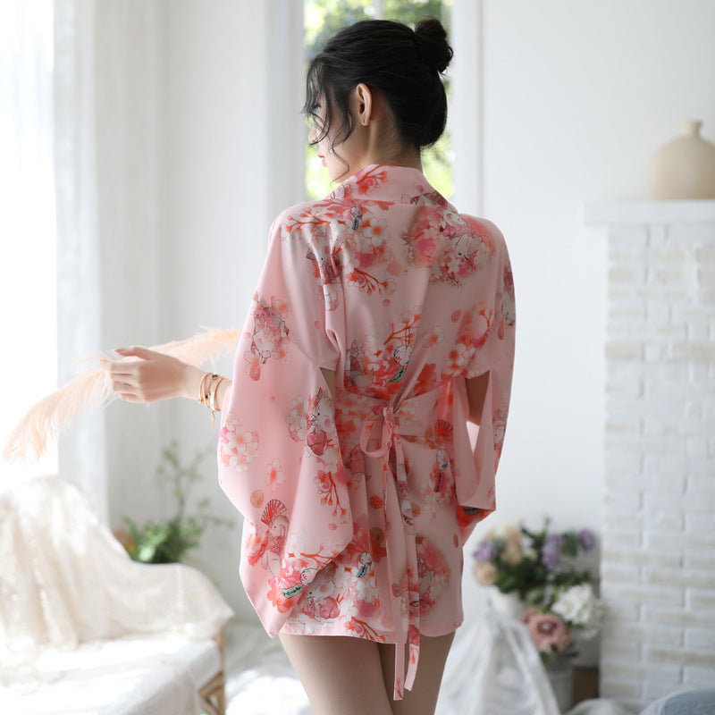 New Aexy Japanese Printed Kimono Lingerie Suit