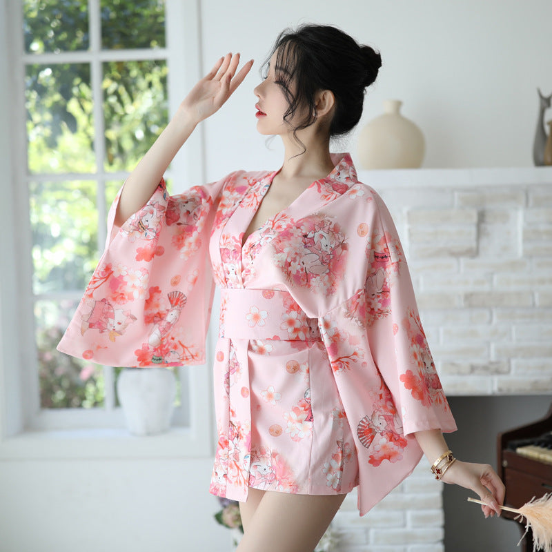 New Aexy Japanese Printed Kimono Lingerie Suit