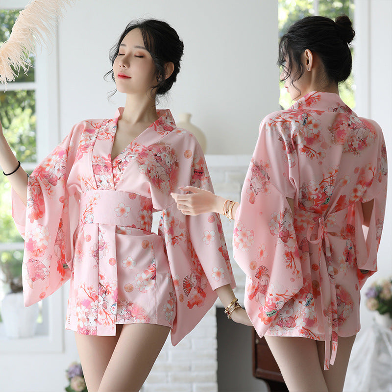 New Aexy Japanese Printed Kimono Lingerie Suit