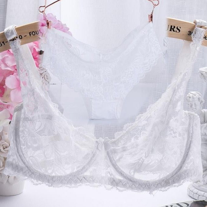 French Ultra-Thin Lingerie Bra & Panties Set