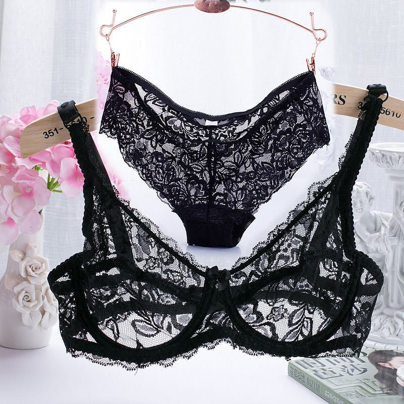 French Ultra-Thin Lingerie Bra & Panties Set