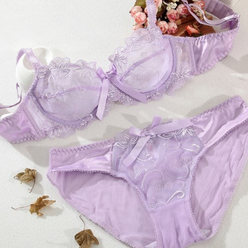 French Ultra-Thin Lingerie Bra & Panties Set