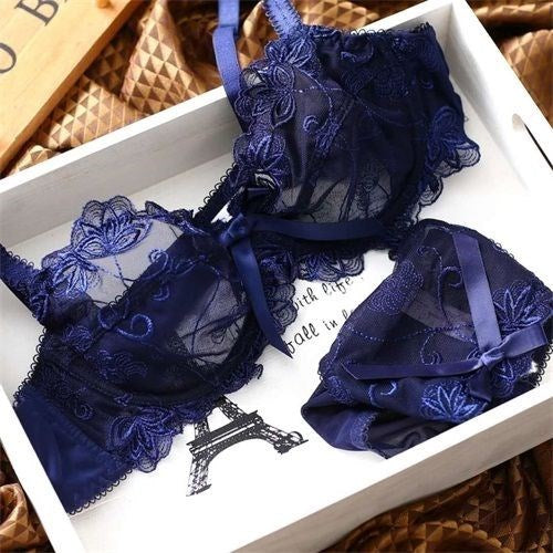 French Ultra-Thin Lingerie Bra & Panties Set