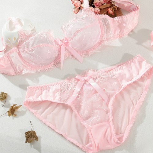 French Ultra-Thin Lingerie Bra & Panties Set