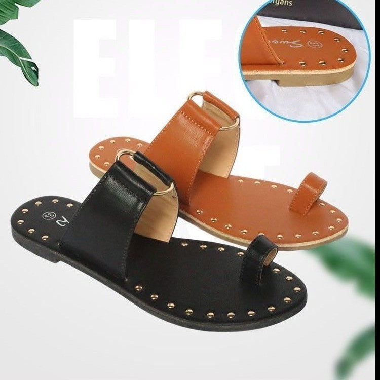 Flat Rivet Sandals for Women Plus Size 43