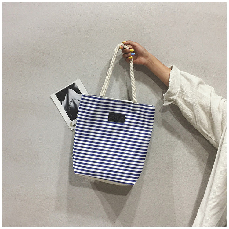 Casual Stripe Tote Beach Bag for Women