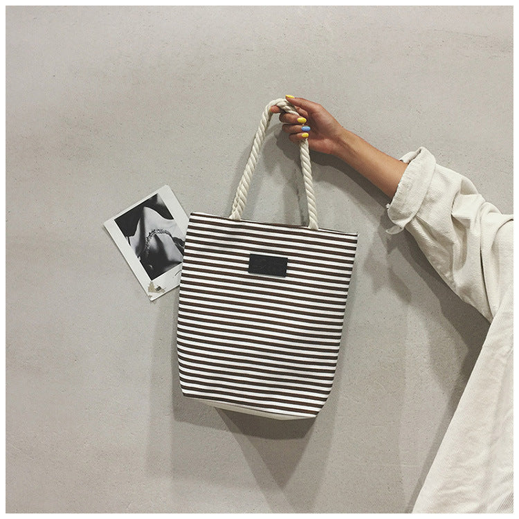 Casual Stripe Tote Beach Bag for Women