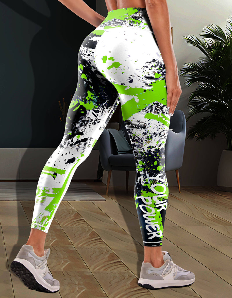 Printed High Waist Yoga Pants for Fitness