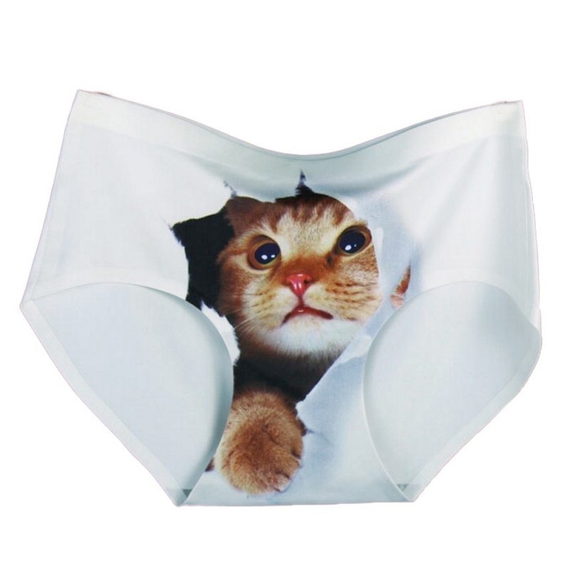 3D Cat Print Cotton Briefs New Lingerie