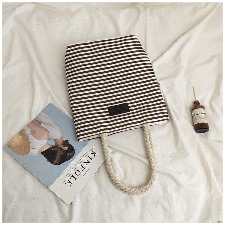 Casual Stripe Tote Beach Bag for Women