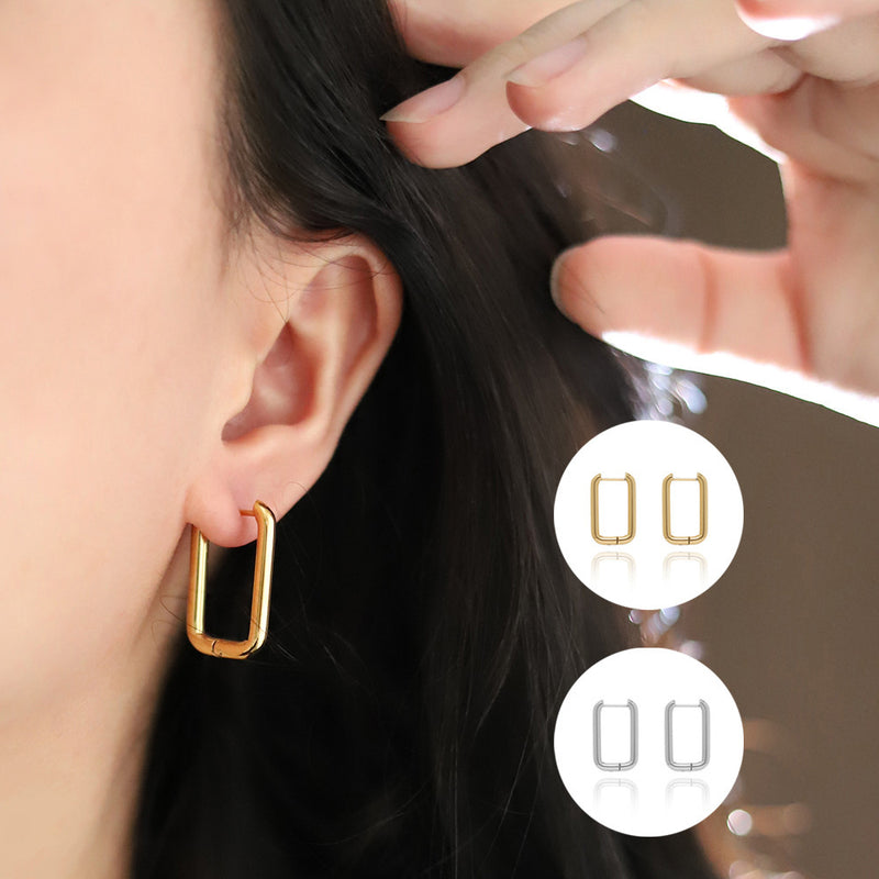 Simple Functional Square Ear Clip Earrings