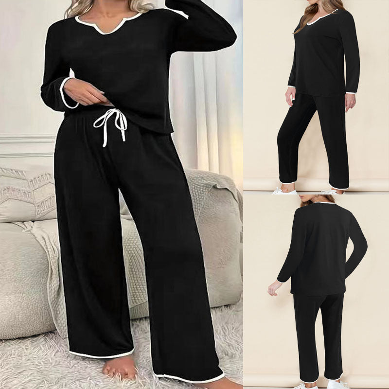 V-Neck Loose Drawstring Suit for Women