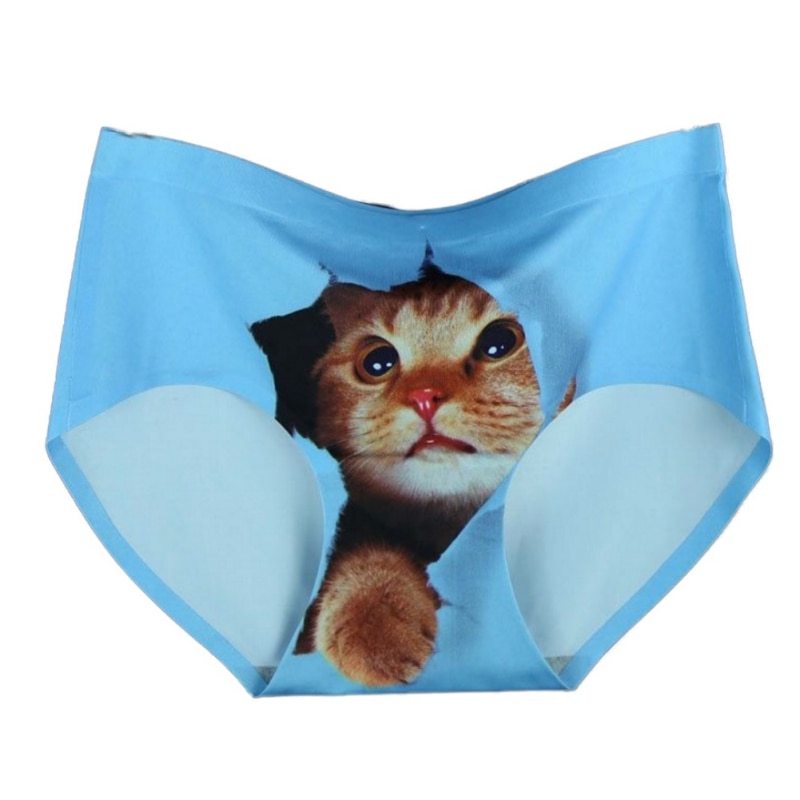 3D Cat Print Cotton Briefs New Lingerie