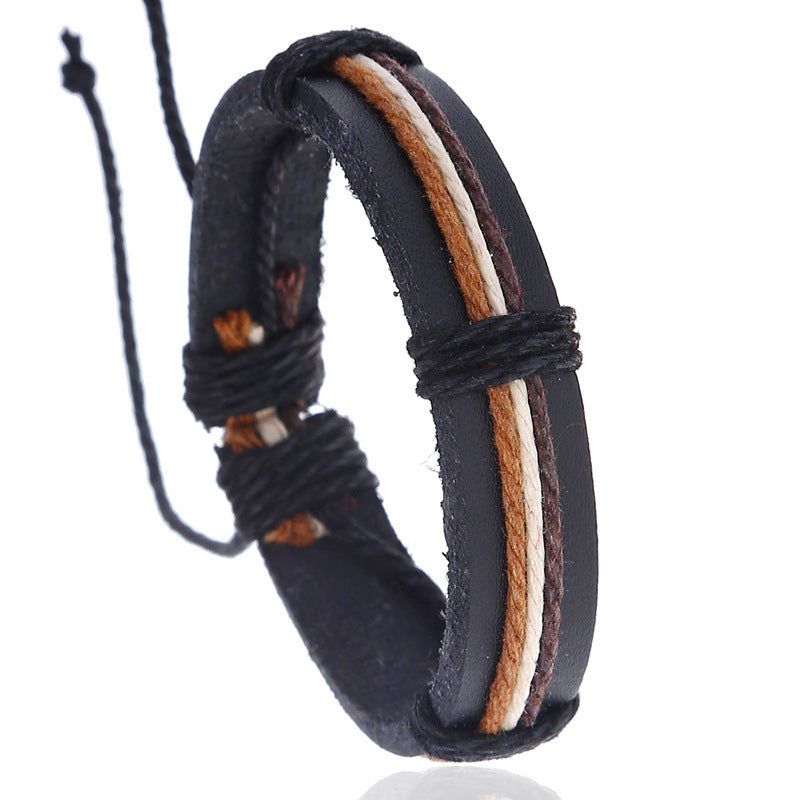 Colorful Hemp Rope Woven Leather Bracelet