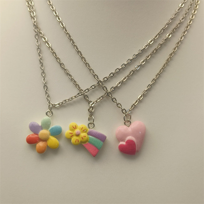 Dopamine Heart Rainbow Necklace