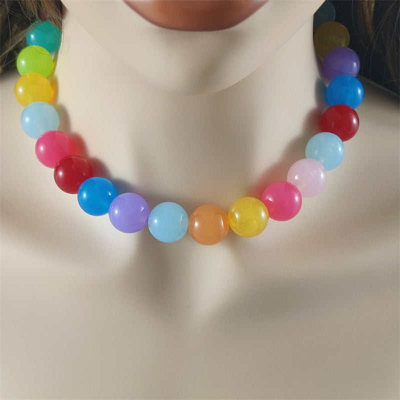 Dopamine Rainbow Beaded Necklace