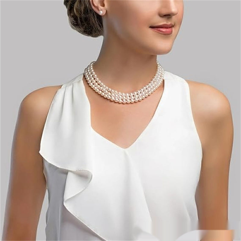 Retro Chinese Twin Pearl Necklace