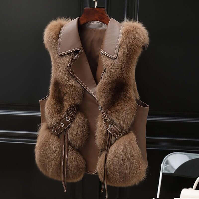 Fox Mix Fur Vest Coat - Short & Warm