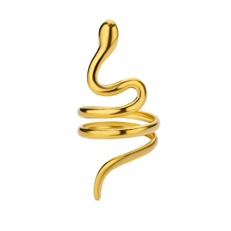 Titanium Steel 18K Gold Snake Ring