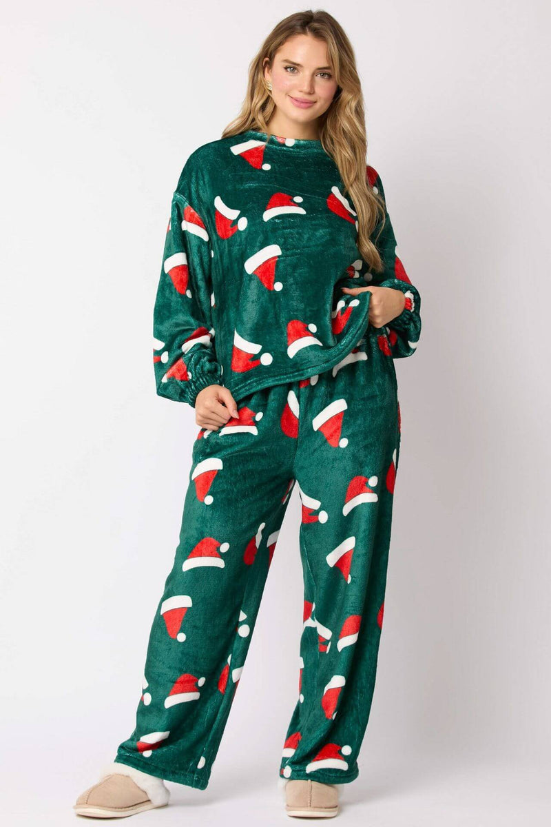 2024 Cozy Flan PJs - 2 Pc Santa Set