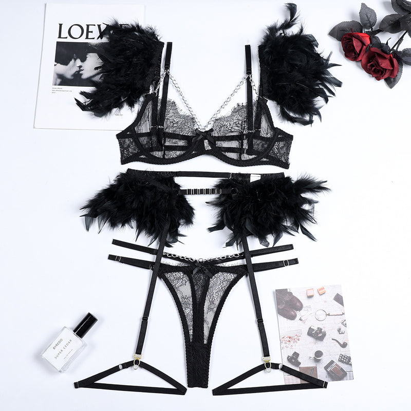 Christmas Lace Sexy Lingerie Bra Set