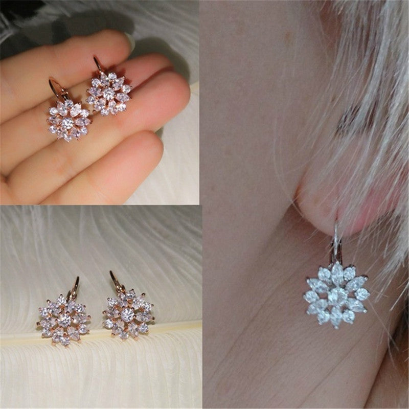 Rhinestone Sunflower Ear Jewelry