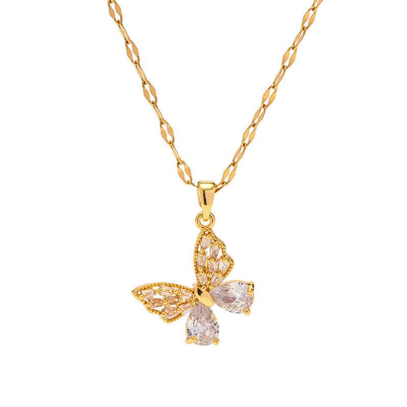 18K Gold Butterfly Necklace