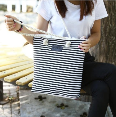 Casual Stripe Tote Beach Bag for Women