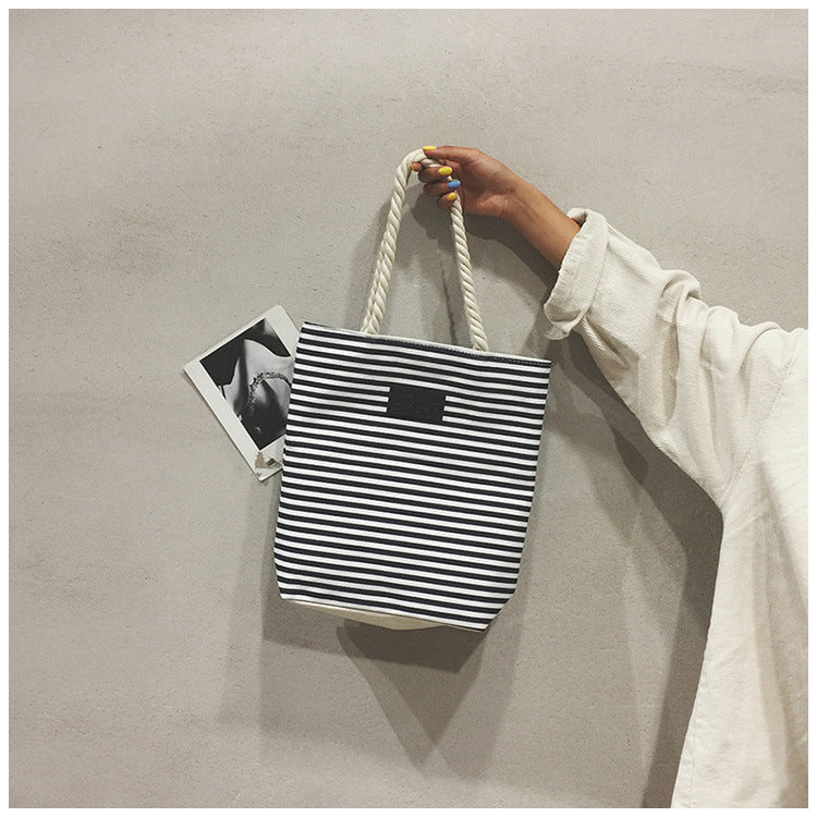 Casual Stripe Tote Beach Bag for Women