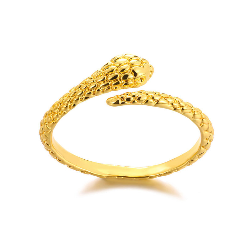 Titanium Steel 18K Gold Snake Ring