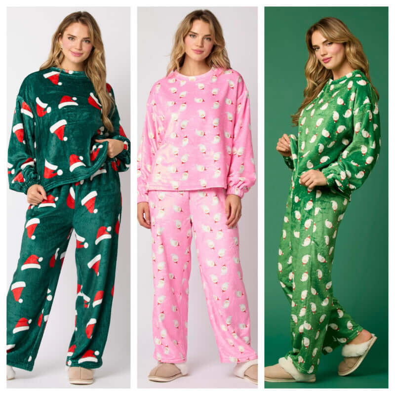 2024 Cozy Flan PJs - 2 Pc Santa Set