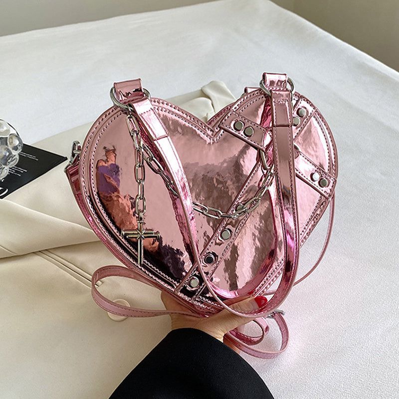 Heart-Shaped Large Chain Bag