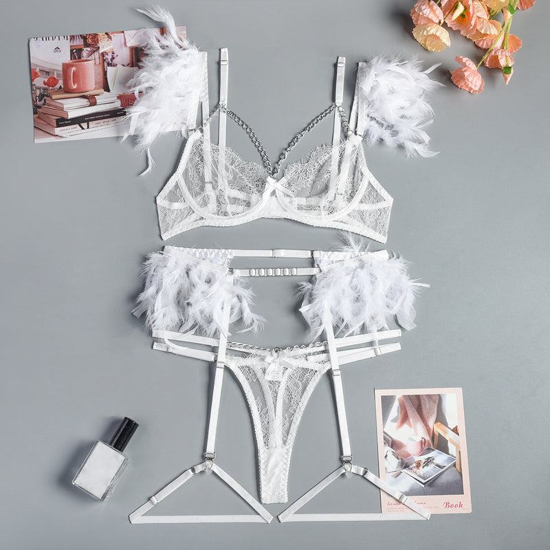 Christmas Lace Sexy Lingerie Bra Set