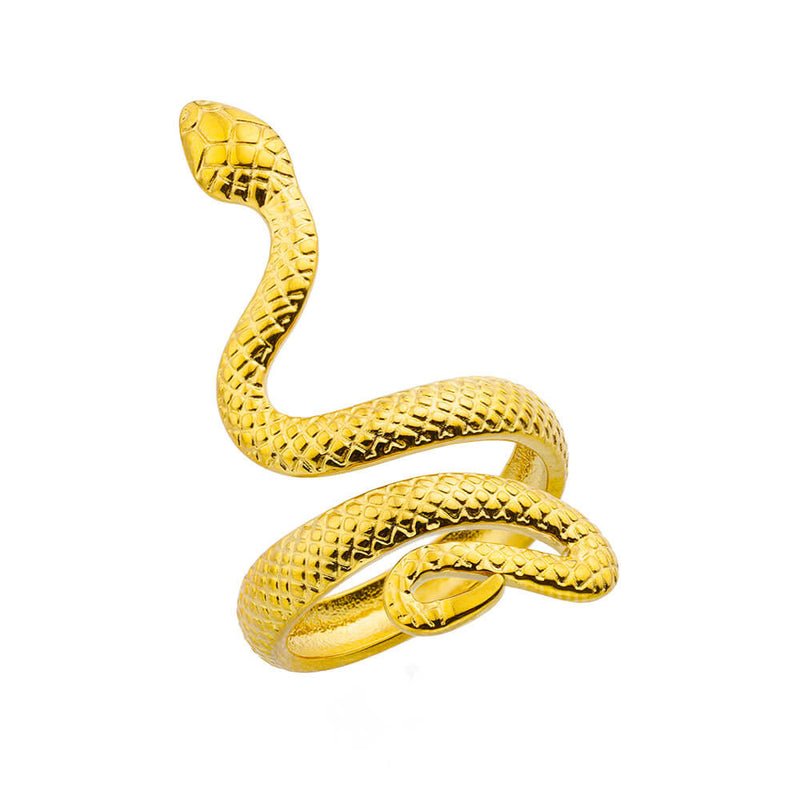 Titanium Steel 18K Gold Snake Ring