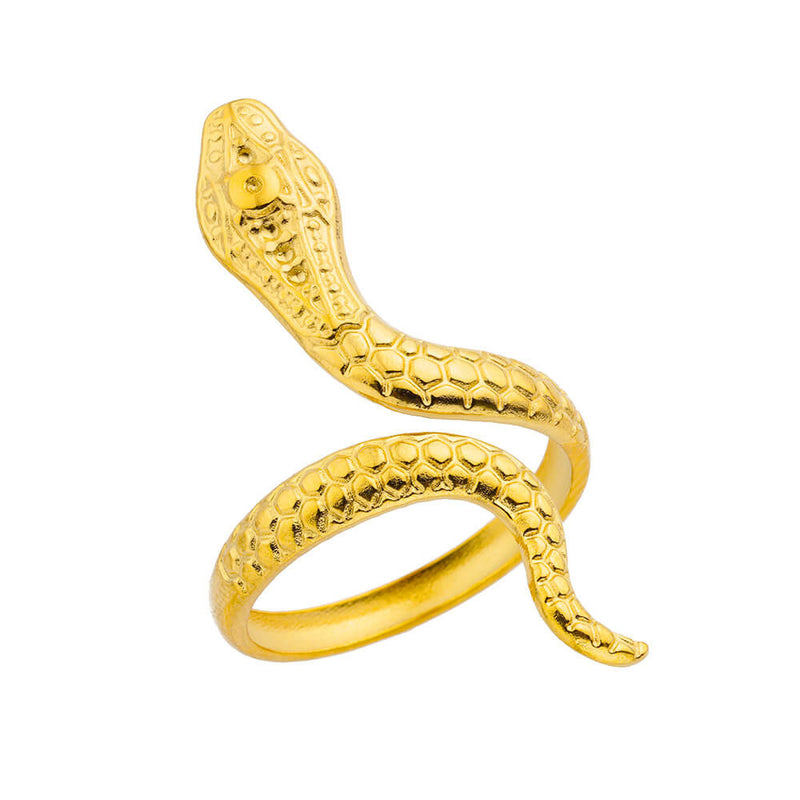 Titanium Steel 18K Gold Snake Ring