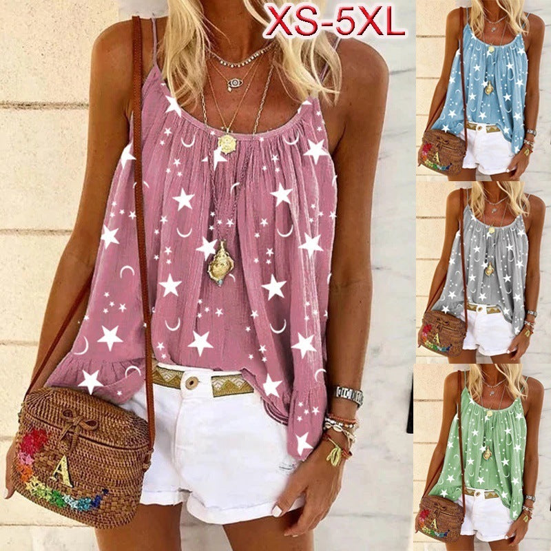 V-Neck Printed Camisole Top for Women