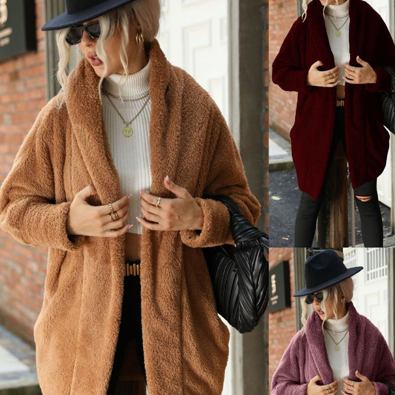 Solid Color Loose Lapel Coat