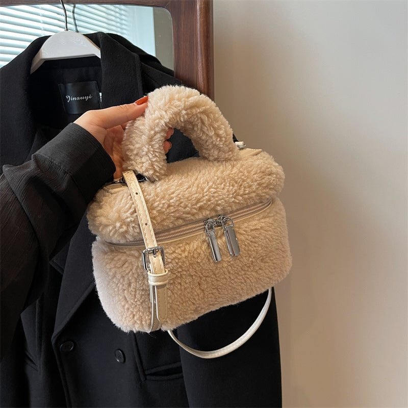 Fall Wool Tote Plush Lamb Bag