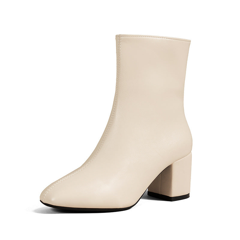 Chunky Heel Pointed Toe Boots for Women