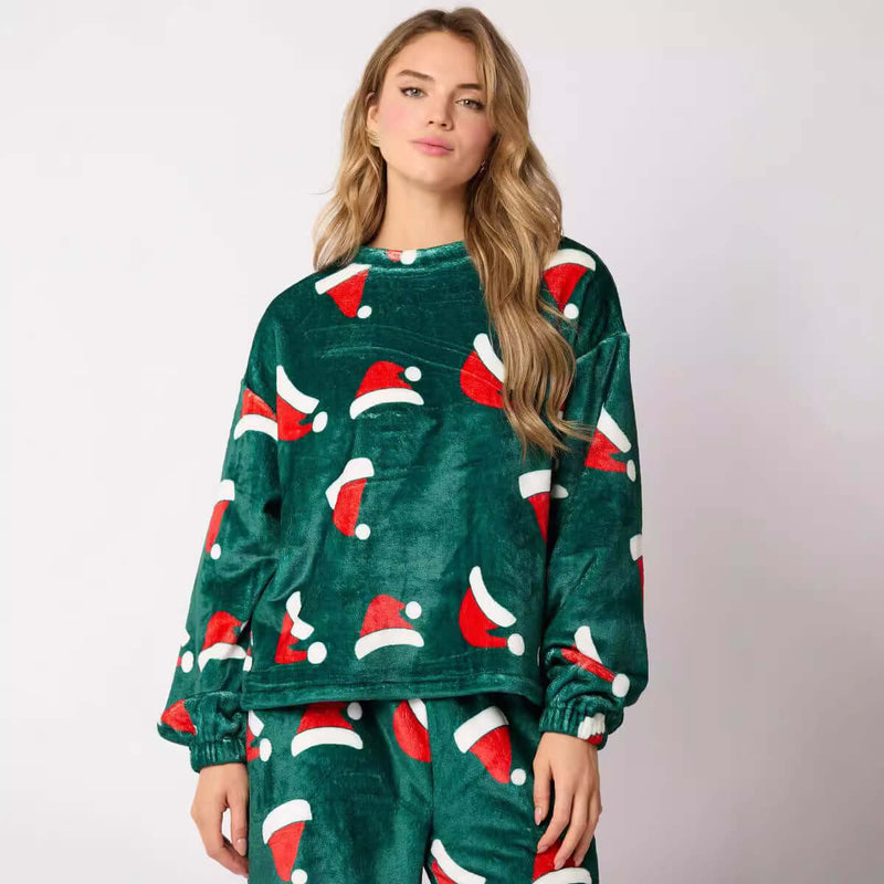 2024 Cozy Flan PJs - 2 Pc Santa Set