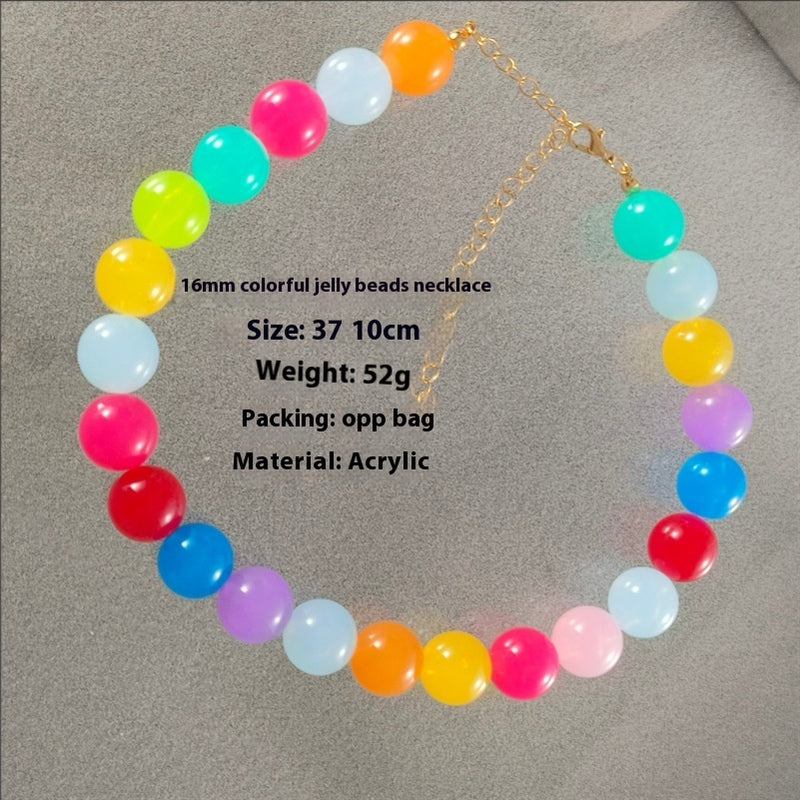 Dopamine Rainbow Beaded Necklace