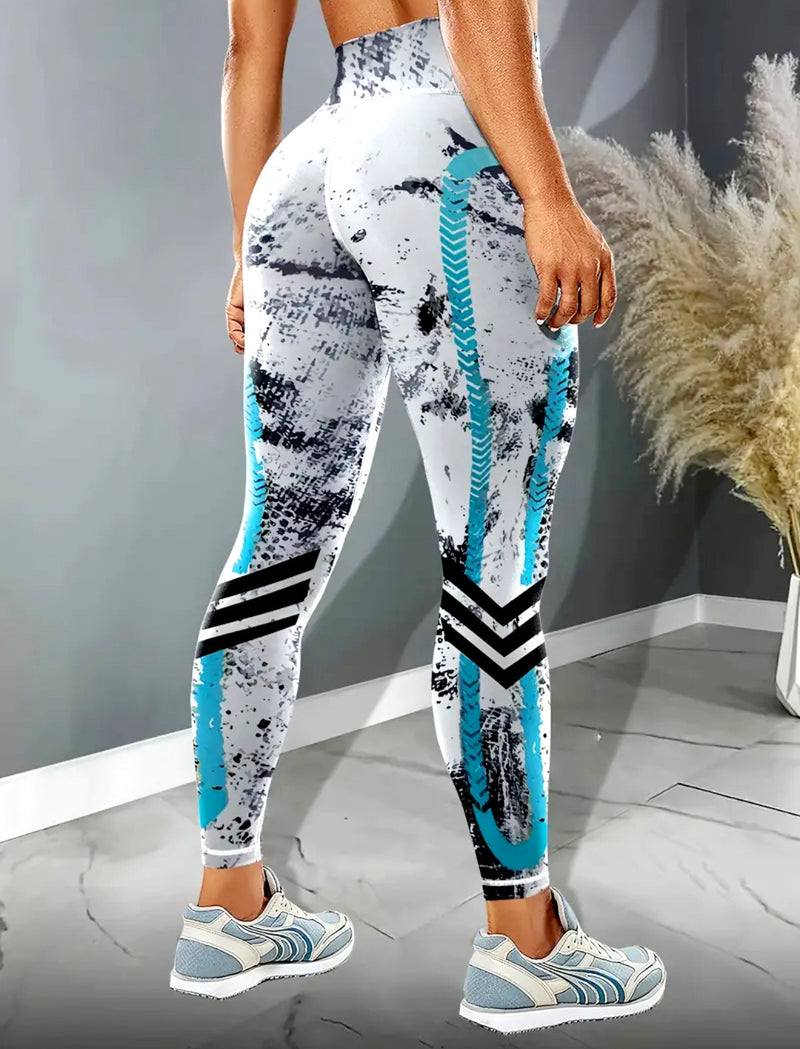 Printed High Waist Yoga Pants for Fitness