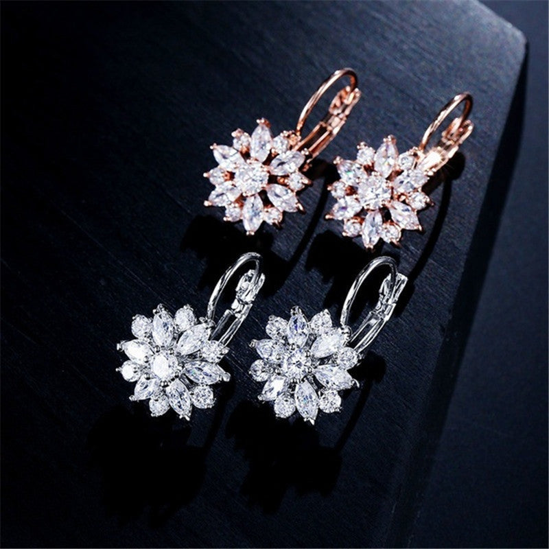 Rhinestone Sunflower Ear Jewelry