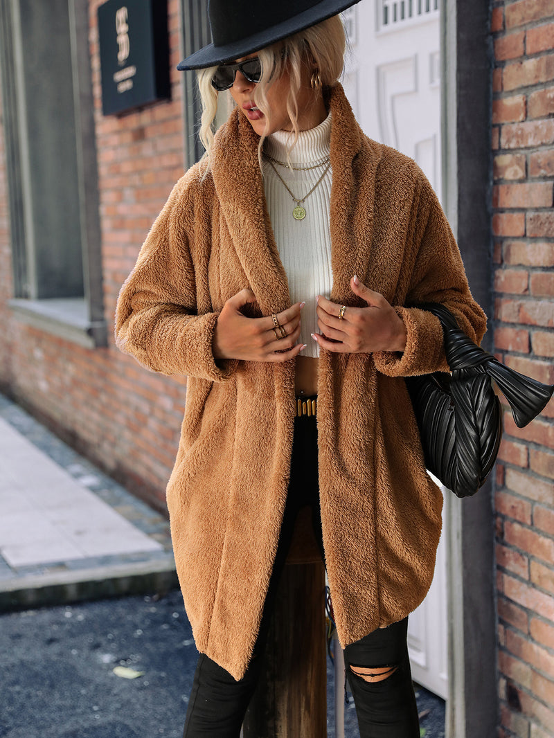 Solid Color Loose Lapel Coat