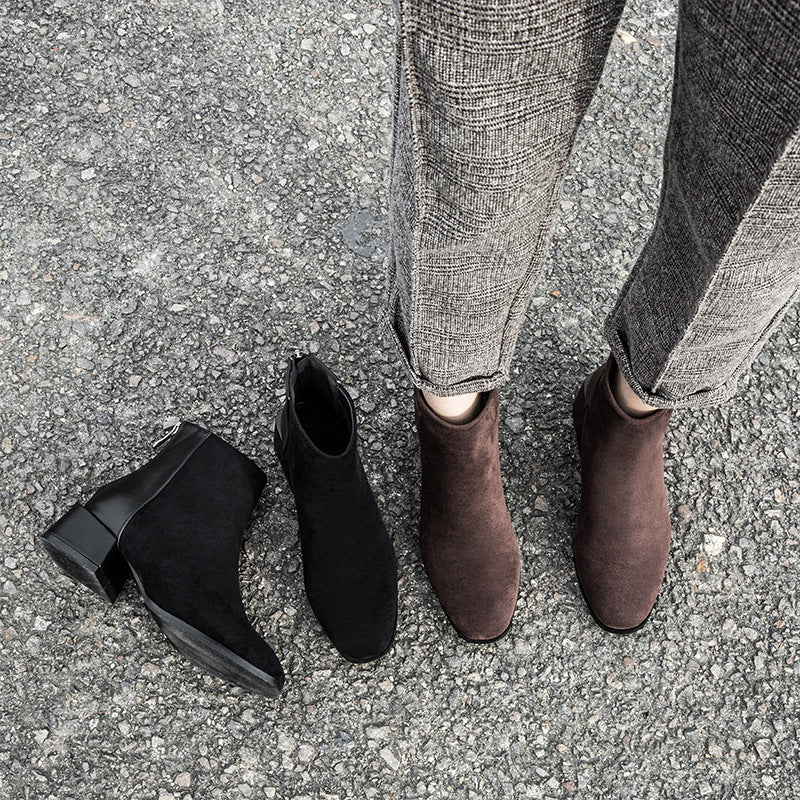 Retro Square Heel Chelsea Boots